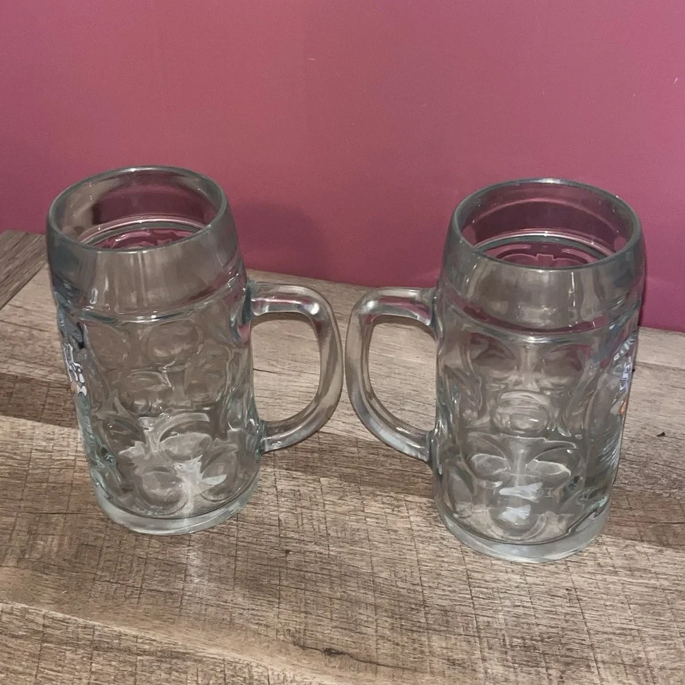 Samuel Adams Dimpled Octoberfest‎ Glass Beer Stein Mug .5 Liter -Set of 2-